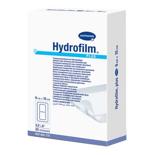 Прозрачная повязка HARTMANN Hydrofilm plus с впитывающей подушечкой 9 см х 15 см 25 шт. в АСНА