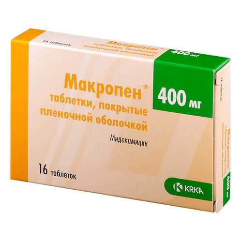 Макропен табл. п.о. 400 мг. №16 в АСНА