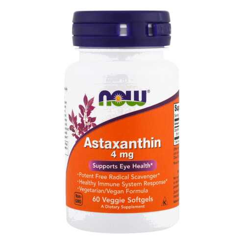 Для зрения NOW Astaxanthin 4 мг 60 капсул в АСНА