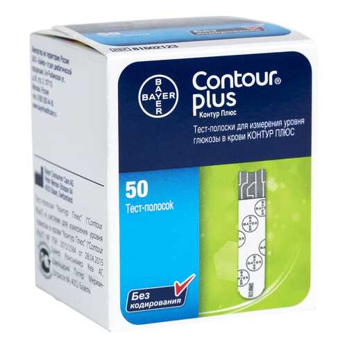 Тест-полоски для глюкометра Contour Plus 50 шт. в АСНА