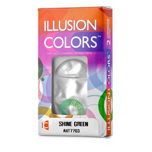 Контактные линзы ILLUSION colors Shine 2 линзы -2.0D green зеленый в АСНА