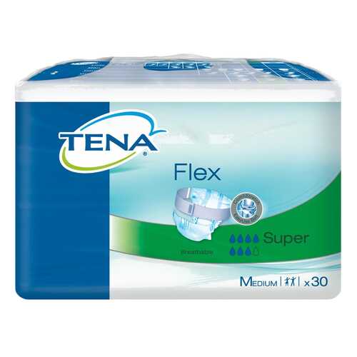 Подгузники для взрослых с поясом, M, 30 шт. Tena Flex Super в АСНА