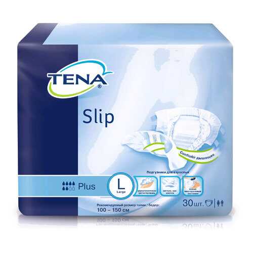 Подгузники для взрослых Tena Slip Plus L дыщащие 30 шт. в АСНА