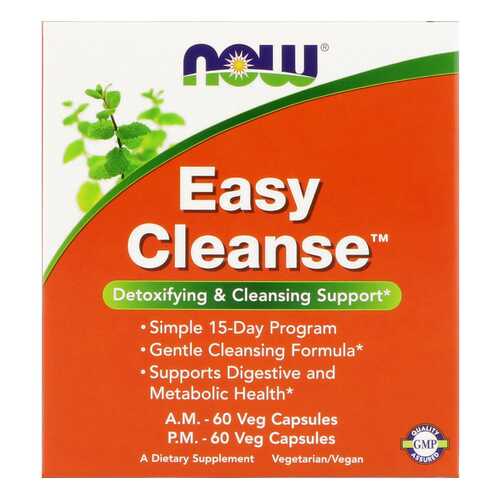 Добавка для пищеварения, добавка для здоровья NOW Easy Cleanse 120 капс. нейтральный в АСНА